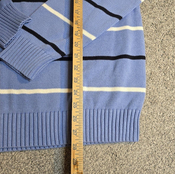 St Johns Bay Vintage Striped Crewneck Sweater Large Coastal Grandma - Picture 2 of 6